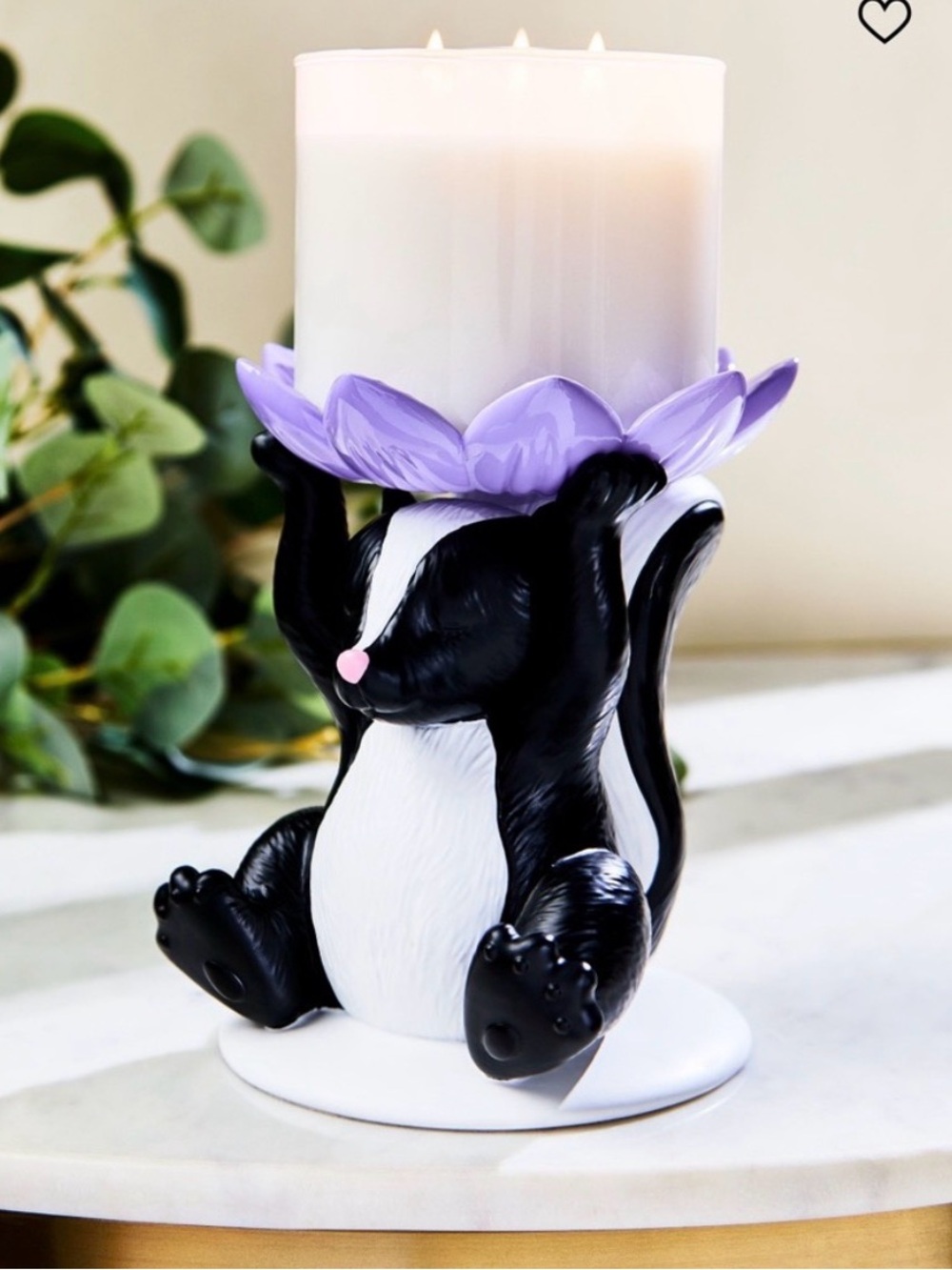 Bath & Body Works Flowery Skunk Pedestal 3-Wick Candle Holder